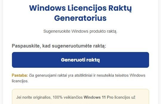 Windows licencijos raktu generatorius 2025