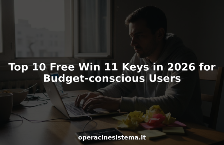 Homem digitando a chave do Windows 11 na mesa de casa