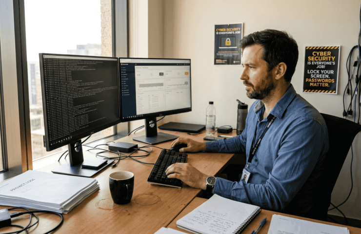 IT-proffs som granskar Windows säkerhetsloggar