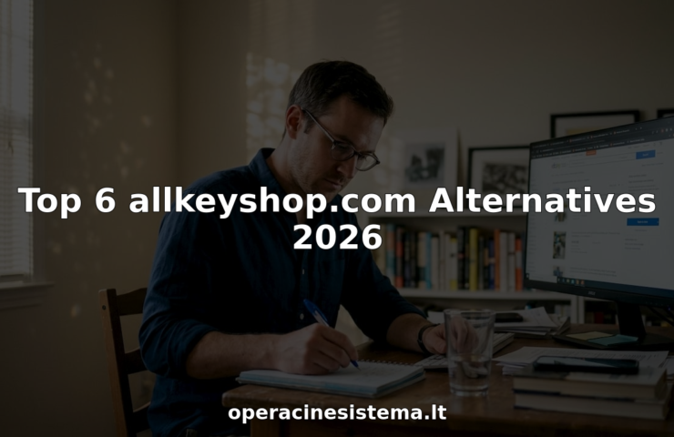 Man comparing digital marketplaces at home desk