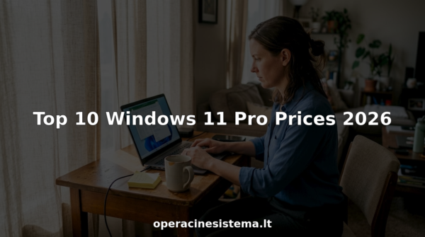 Woman using Windows 11 Pro on home office laptop