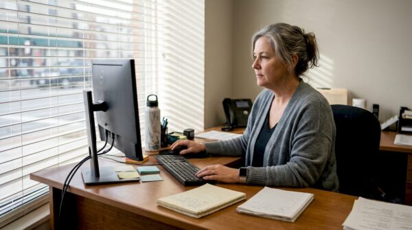 Small business owner working with Microsoft 365