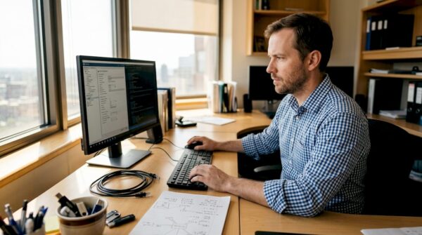 IT manager working on Windows 11 Pro setup