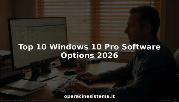 Person using Windows 10 Pro software at home desk