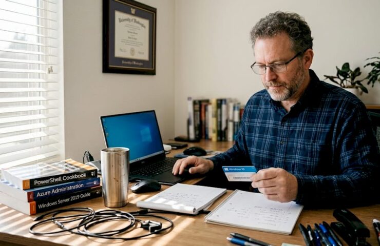 IT 经理审查 Windows 10 许可证卡