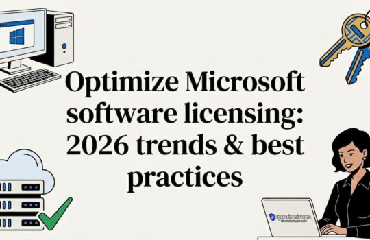Decorative editorial title card with licensing icons