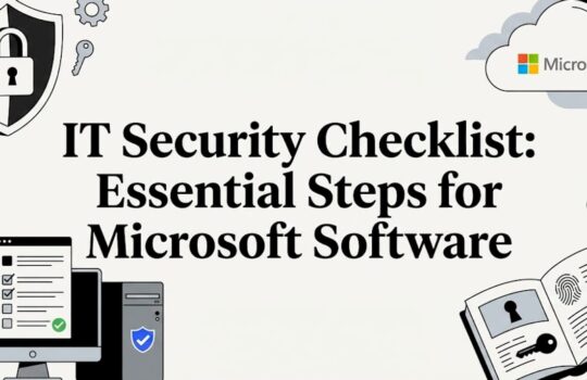 Decorative Microsoft IT security title card illustration