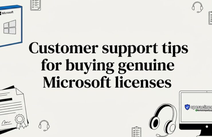 Decorative editorial title card for Microsoft license support