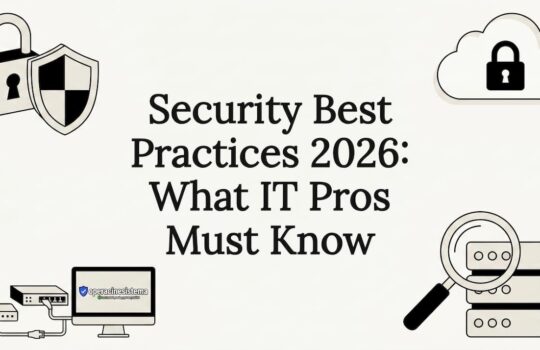 Decorative security best practices title card illustration