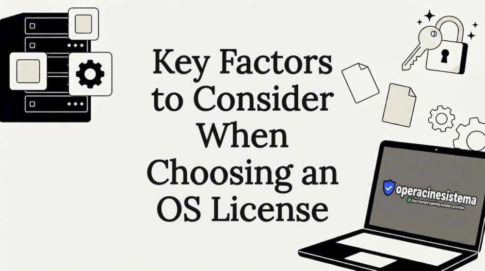 Decorative title card for OS license article