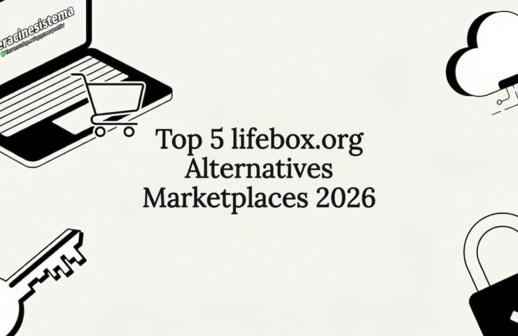 Illustrated title card with software marketplace icons framing title text