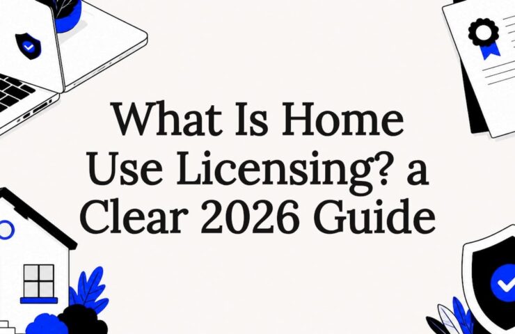 Decorative title card for home licensing article