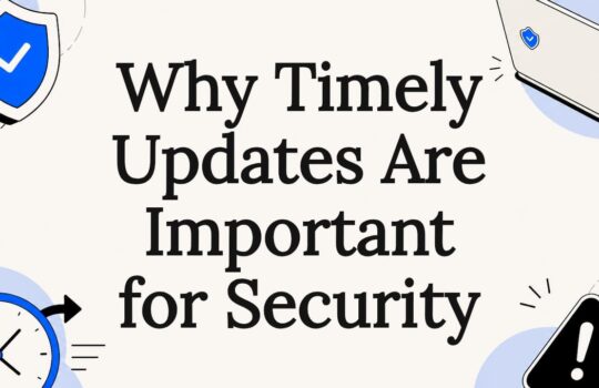 Decorative title card illustration with security icons