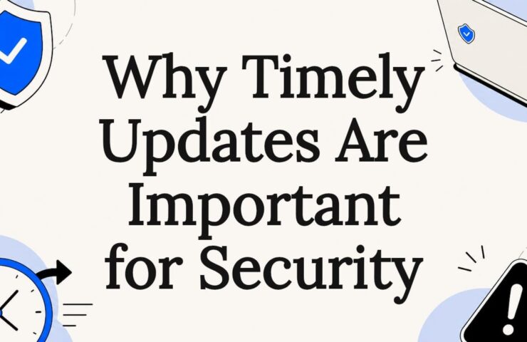 Decorative title card illustration with security icons
